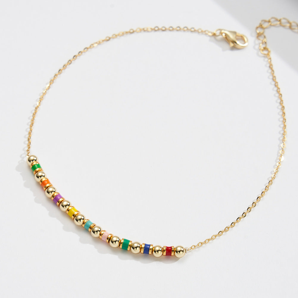 Prisma – Anklet with multicolored beads