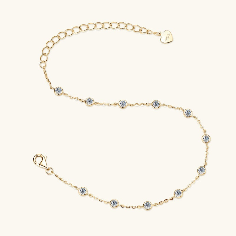 Cascade - Armband met moissanietstenen langs de ketting