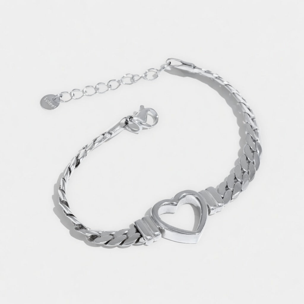Lovis - Armband mit klobiger Kette und Herz