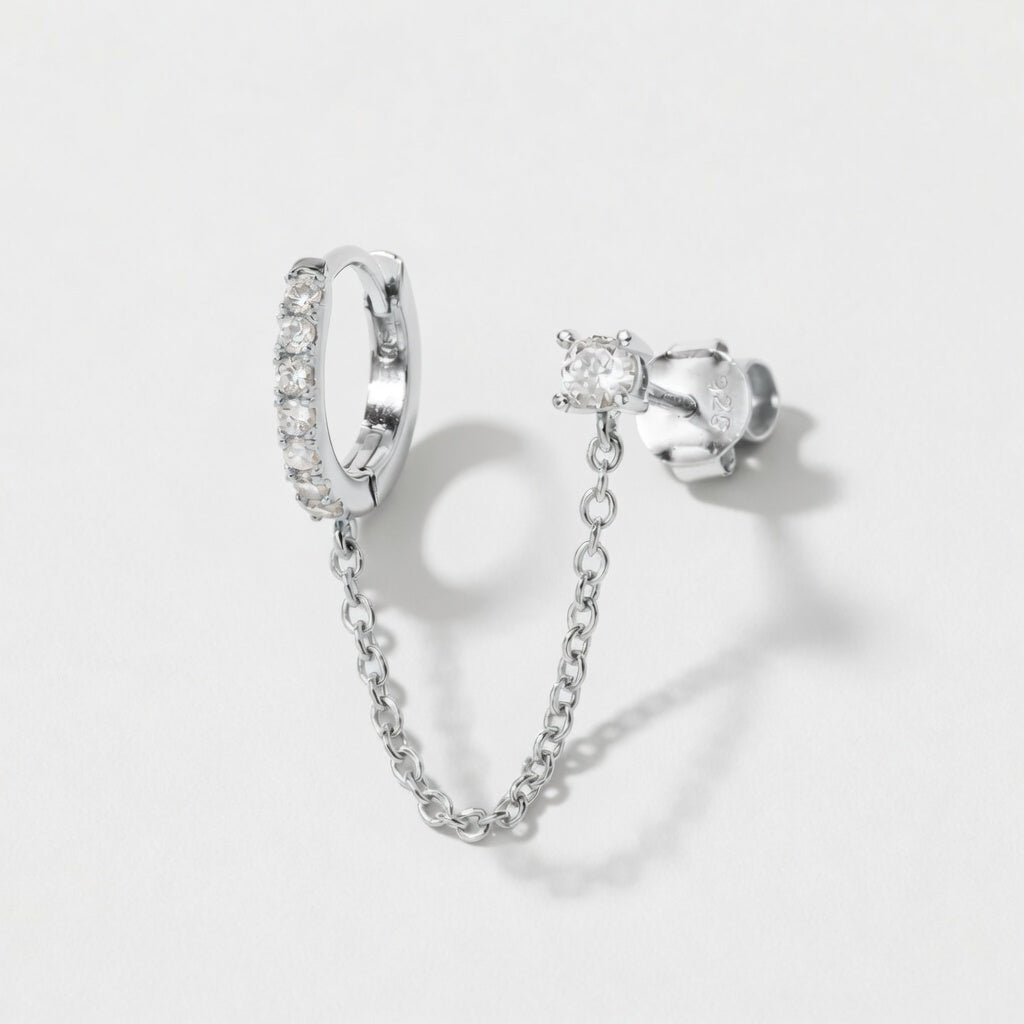 Connect – Chain earring with stones