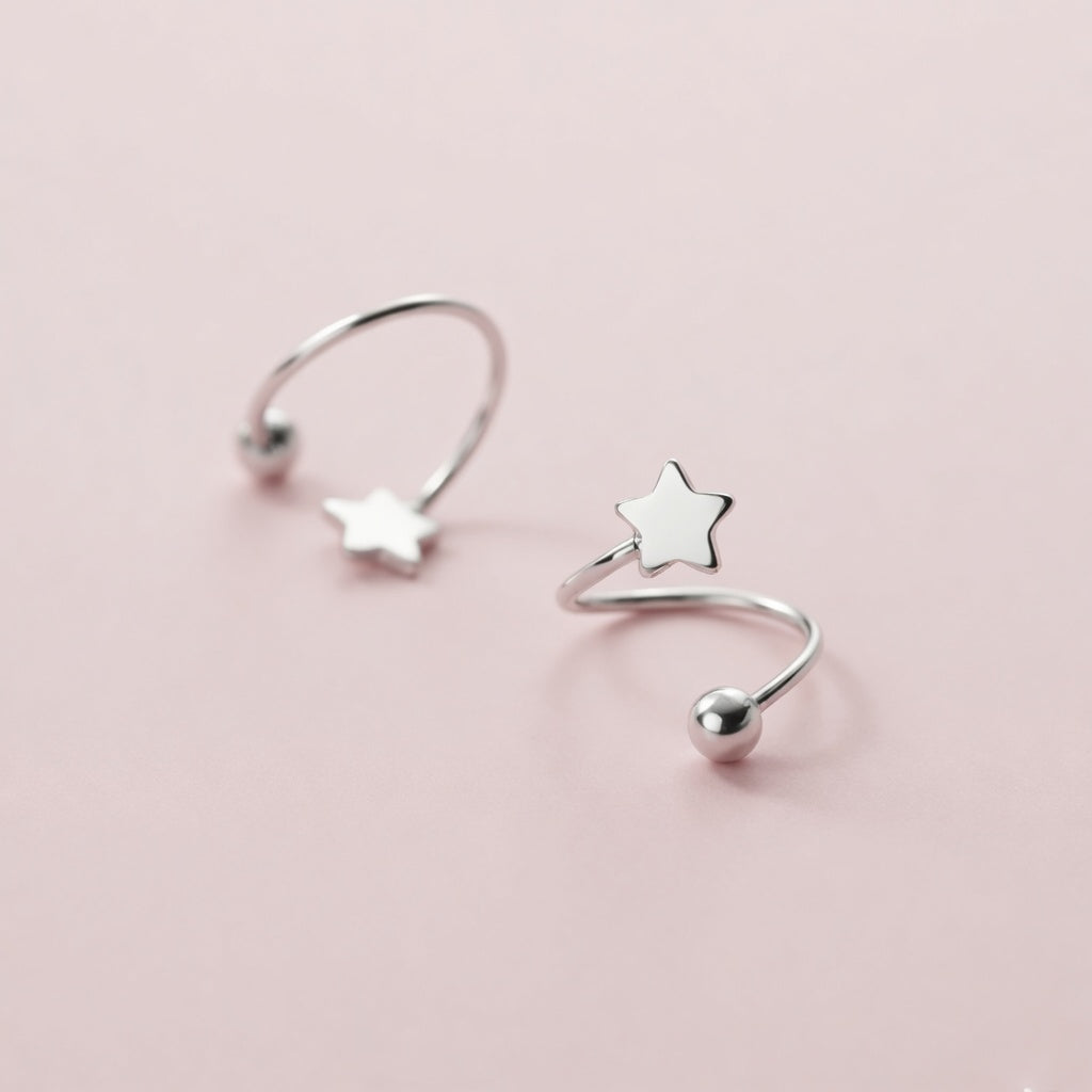 Twisted Heart & Star – Earrings with twisted design