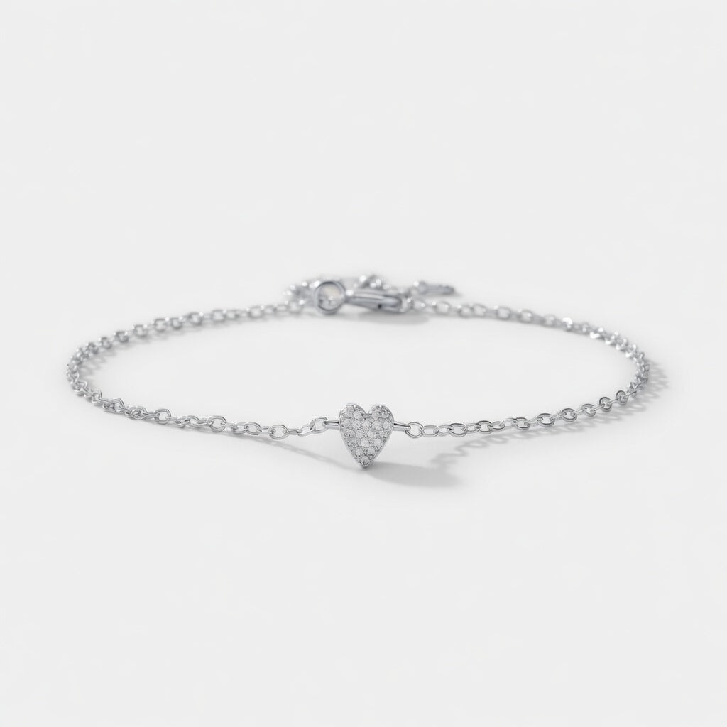 Passione - Armband mit Herz in Pavé-Fassung