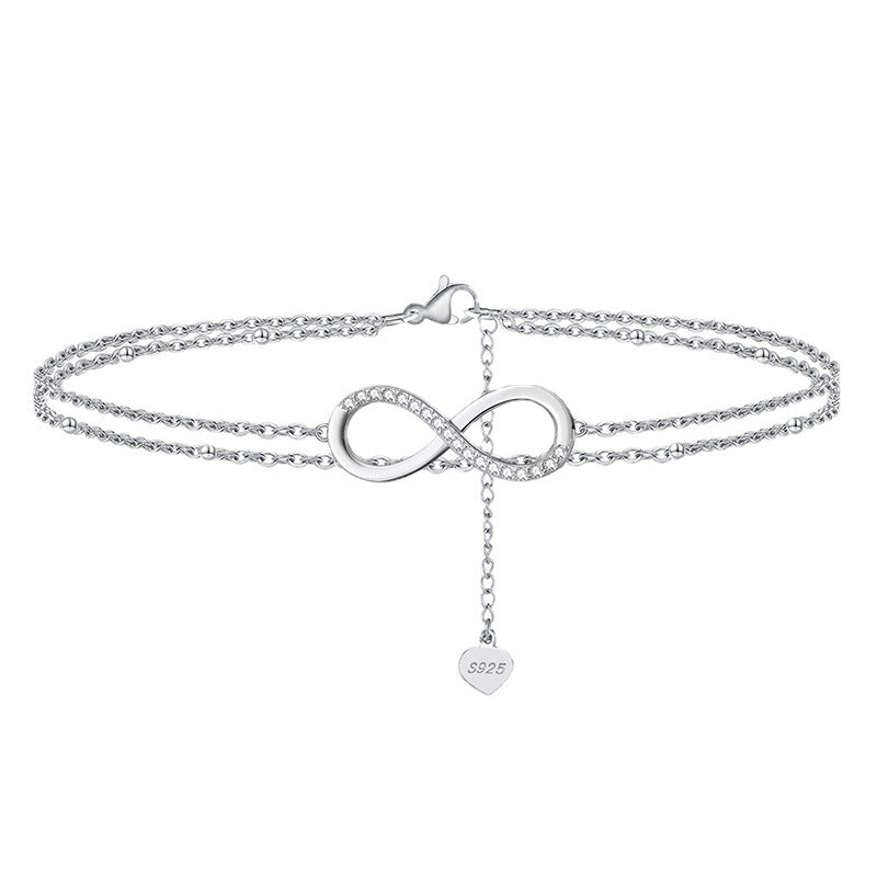 Forever – Anklet with double chains and infinity symbol