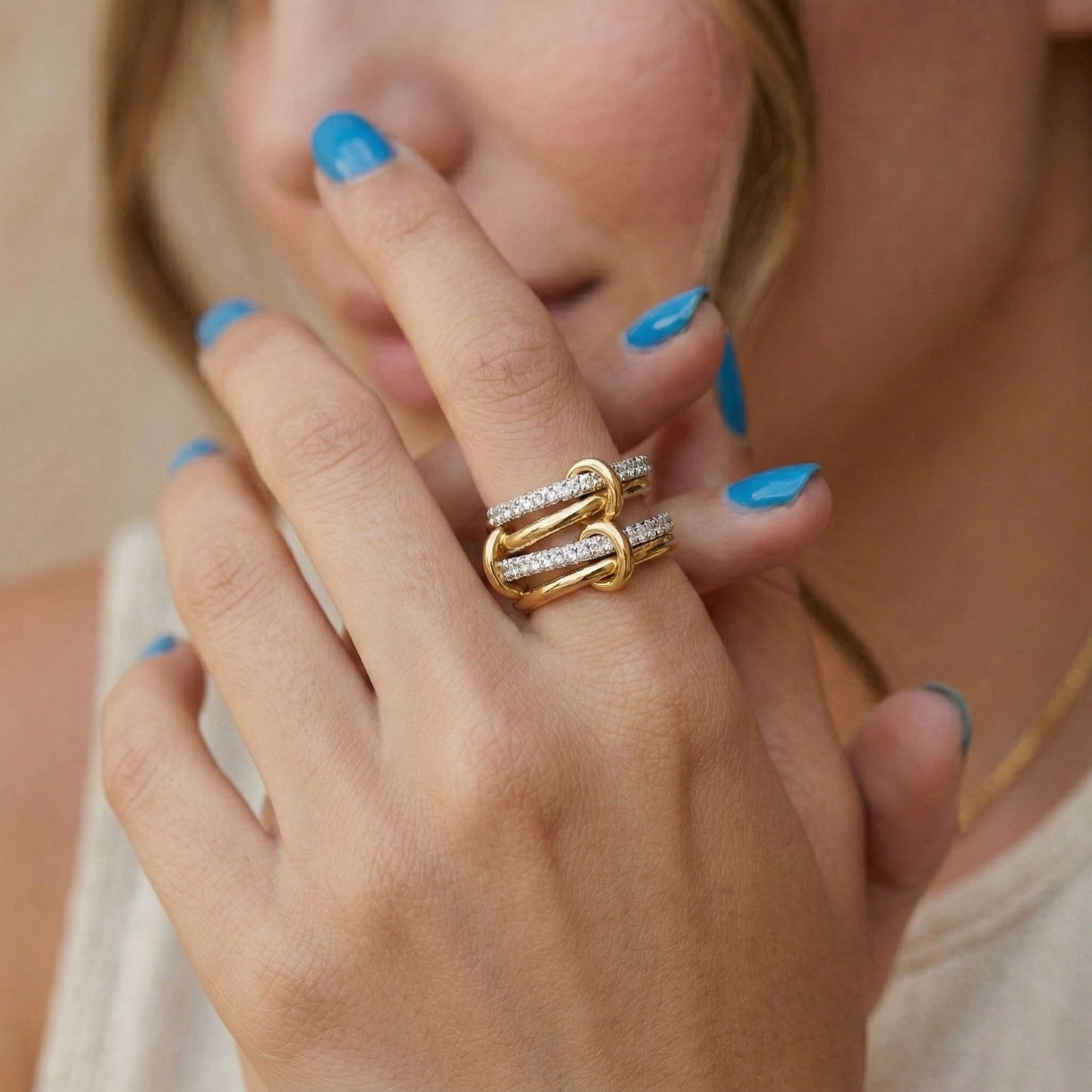 Bonded - Ring mit verbundenen Gliedern