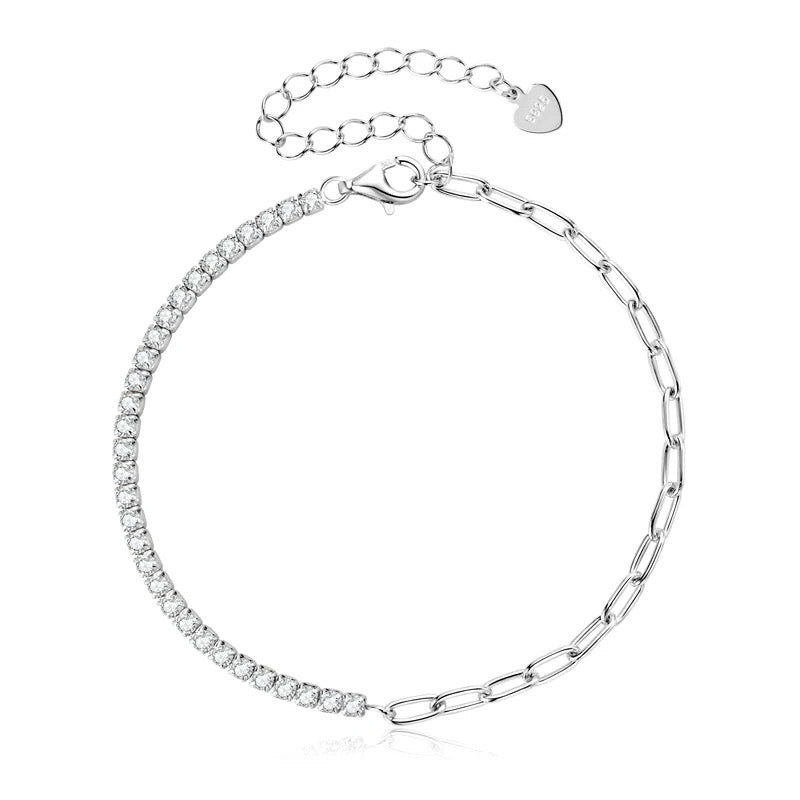 Edel – Tennis bracelet with partial anchor chain