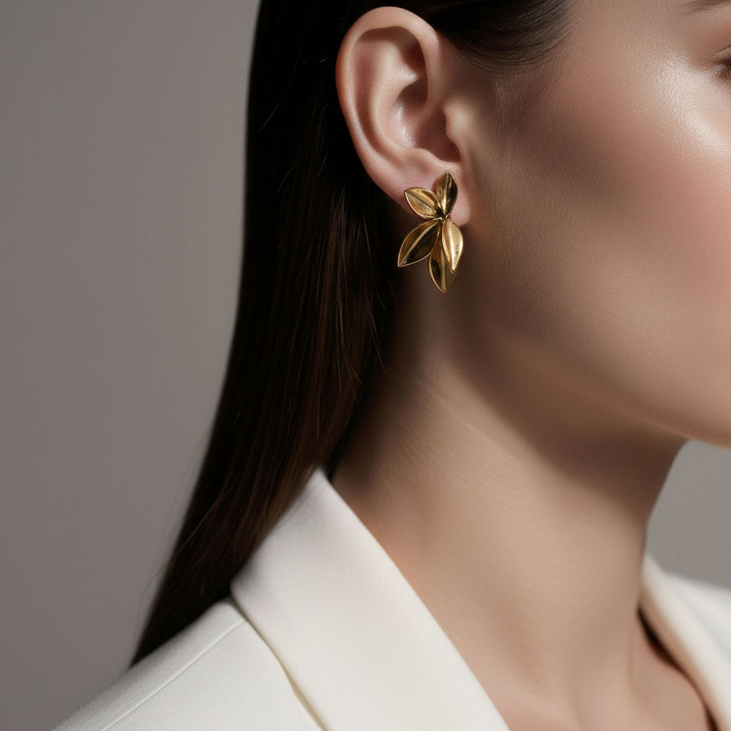 Eden - Statement oorbellen in de vorm van een blad
