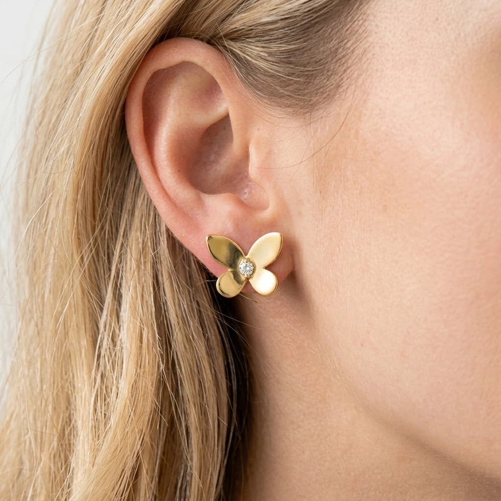 Golden Bloom - Ohrstecker mit Blumenmuster