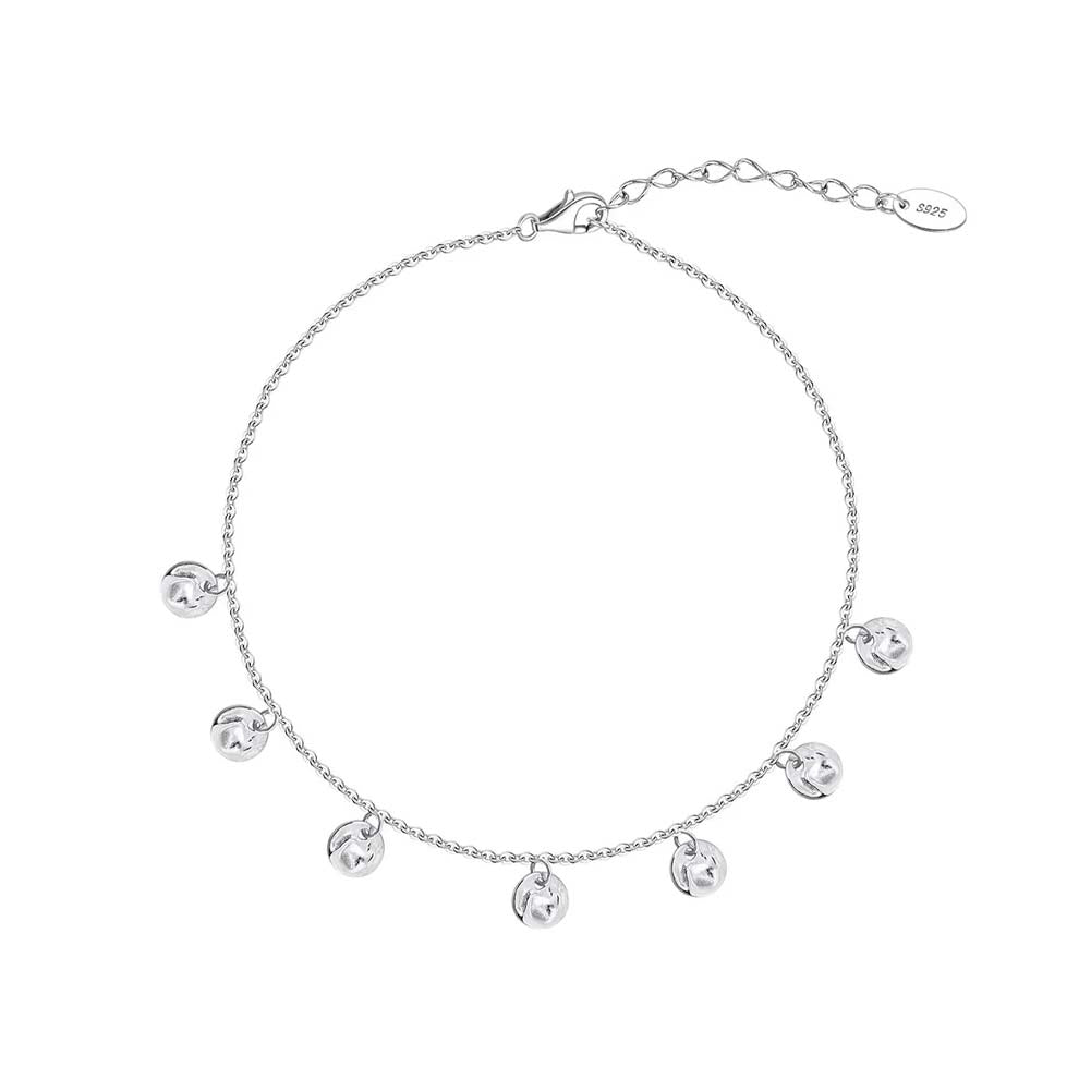 Marbella - Enkelbandje met gehamerde bedels