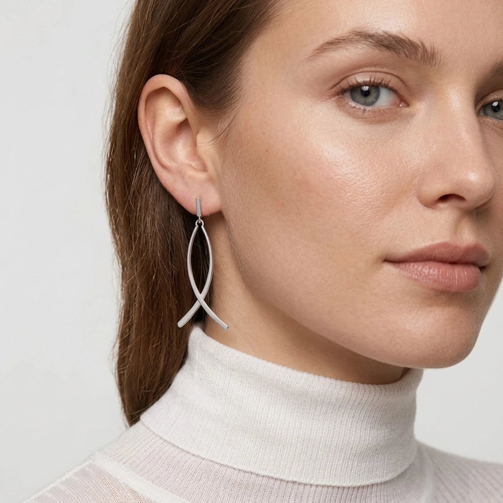 Milea – Decorative stud earrings with dangling elements