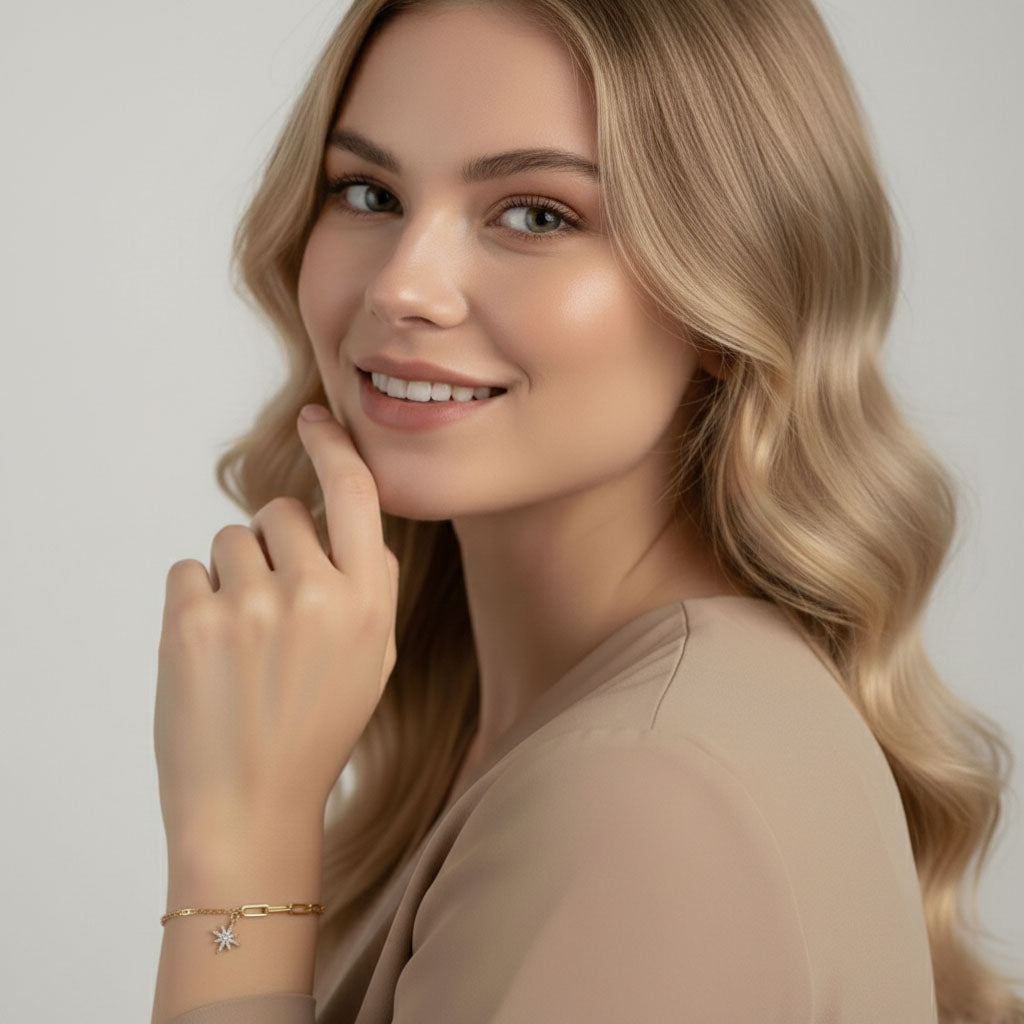 Polar Star - Armband mit Sternanhänger und Zirkoniumdioxid