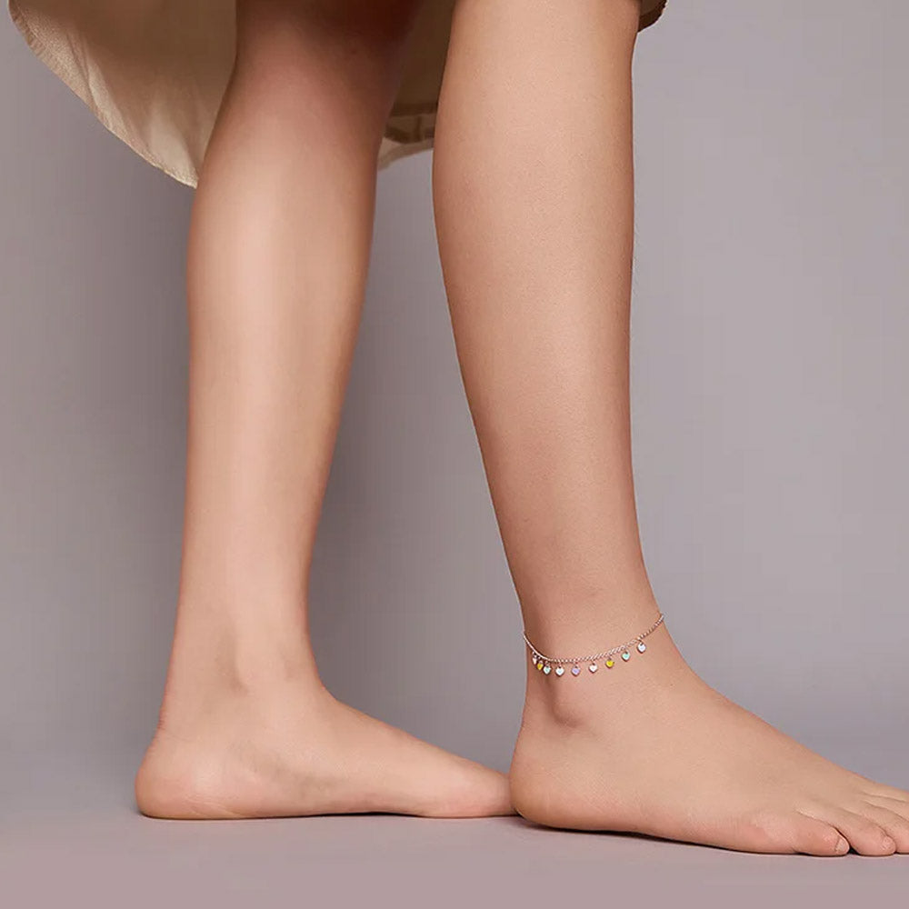 Rainbow – Anklet with colorful hearts
