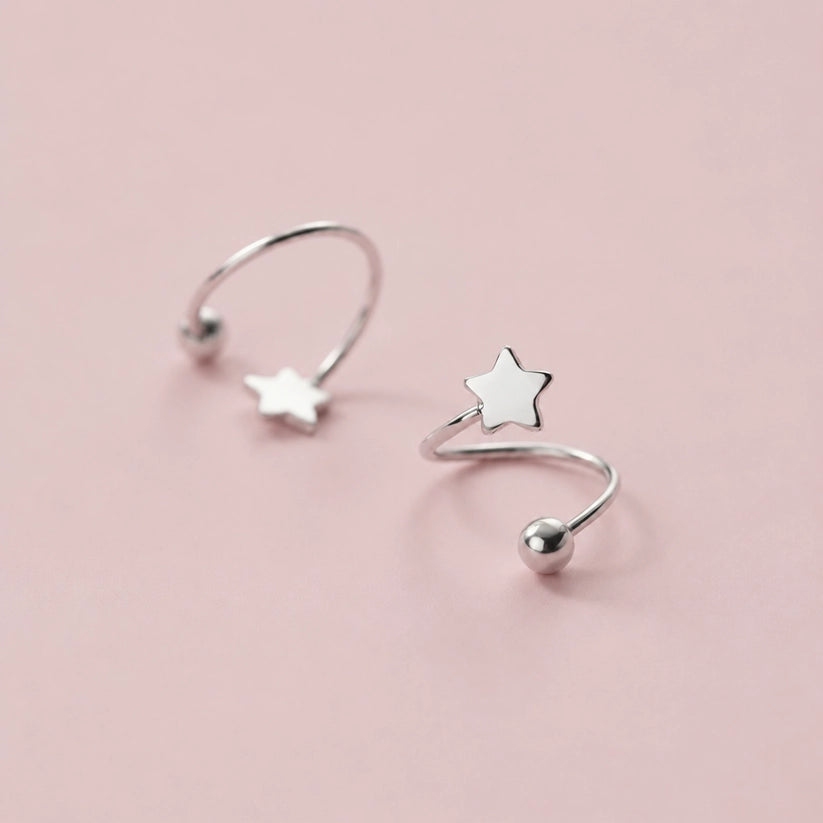 Twisted Heart & Star - Ohrringe mit gedrehtem Design
