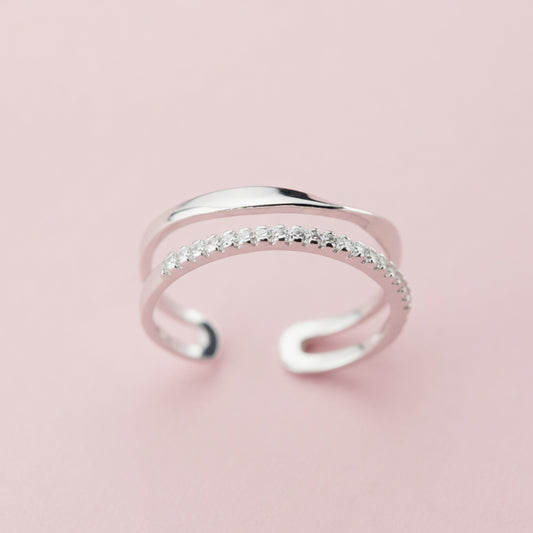 Disa - Verstellbarer, mit Edelsteinen besetzter Ring