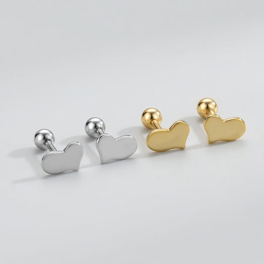 Sweethearts – Stud earrings with irregular heart design and screw backs