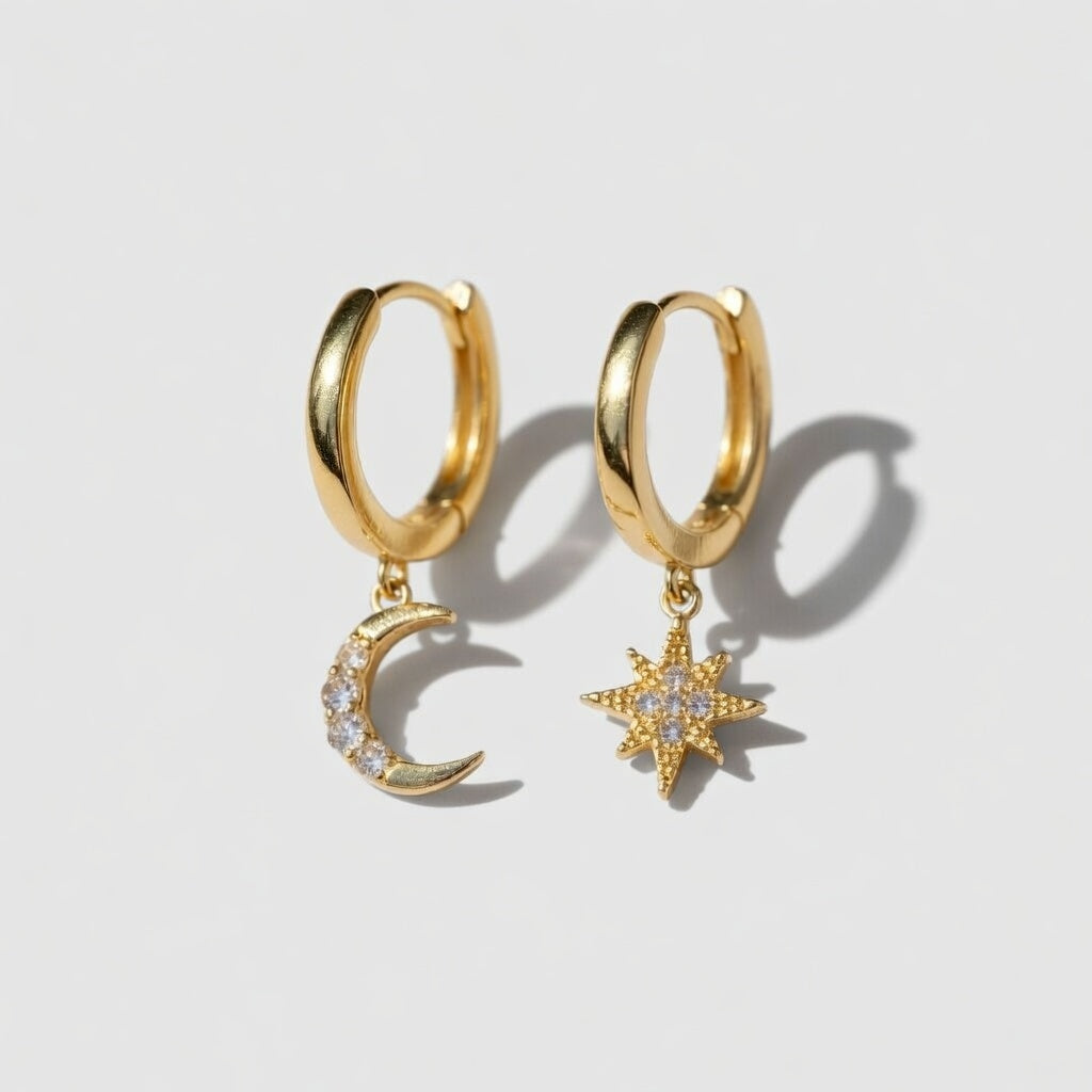 Brightness – Hoops with star and crescent moon