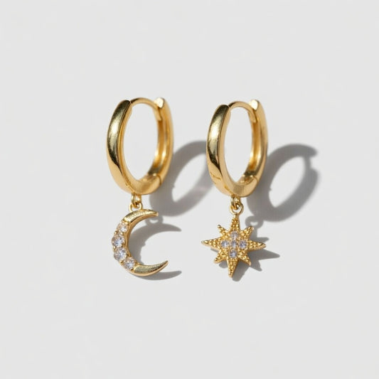 Brightness – Hoops with star and crescent moon
