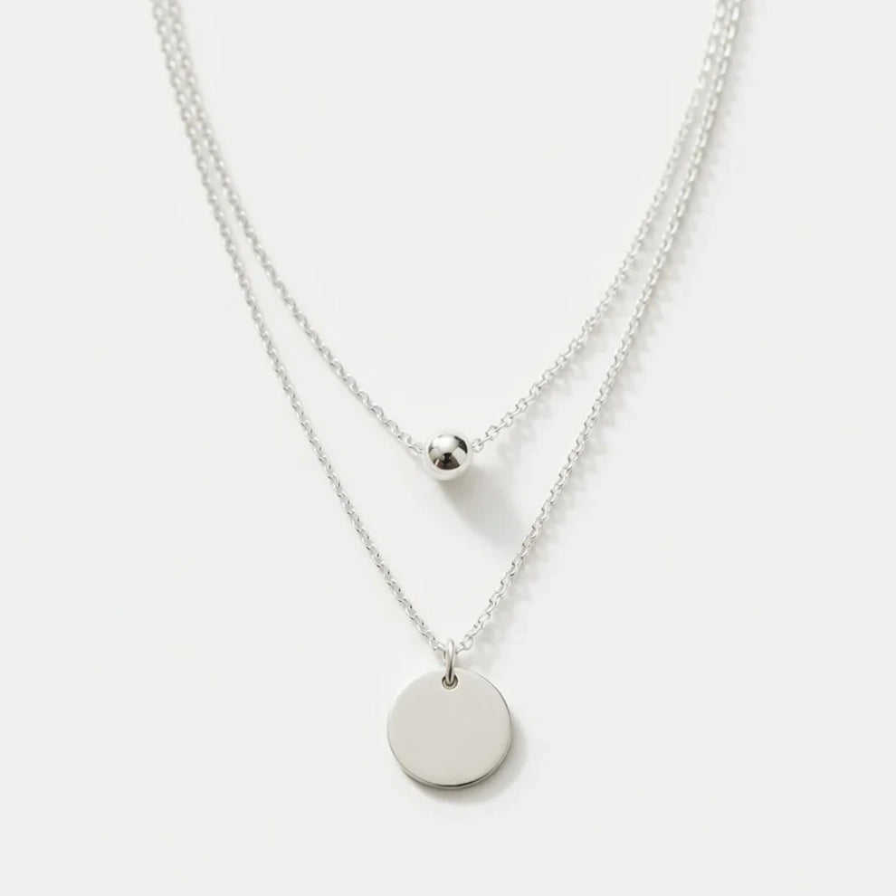 Belle - Ketting met dubbele kettingen en schijfvormige hanger