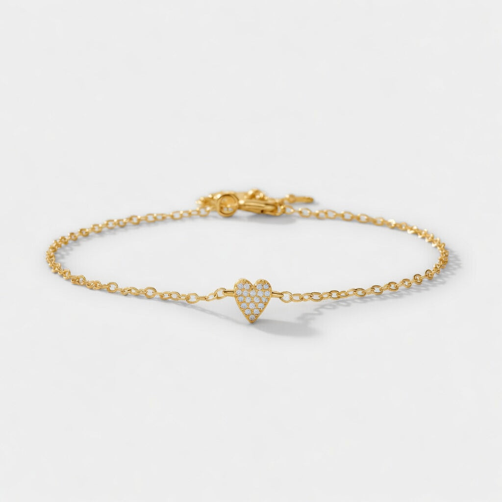Passione - Armband mit Herz in Pavé-Fassung