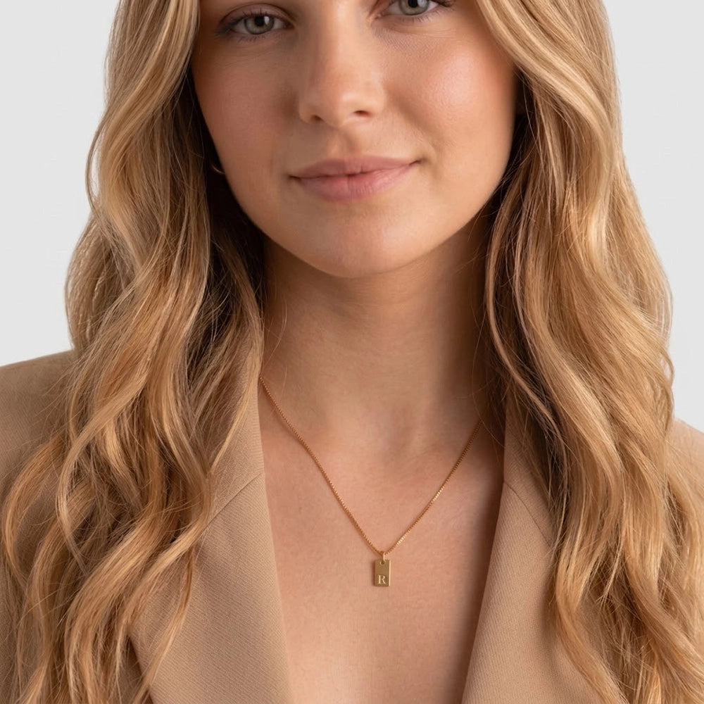Carved Letter – Necklace with letter pendant