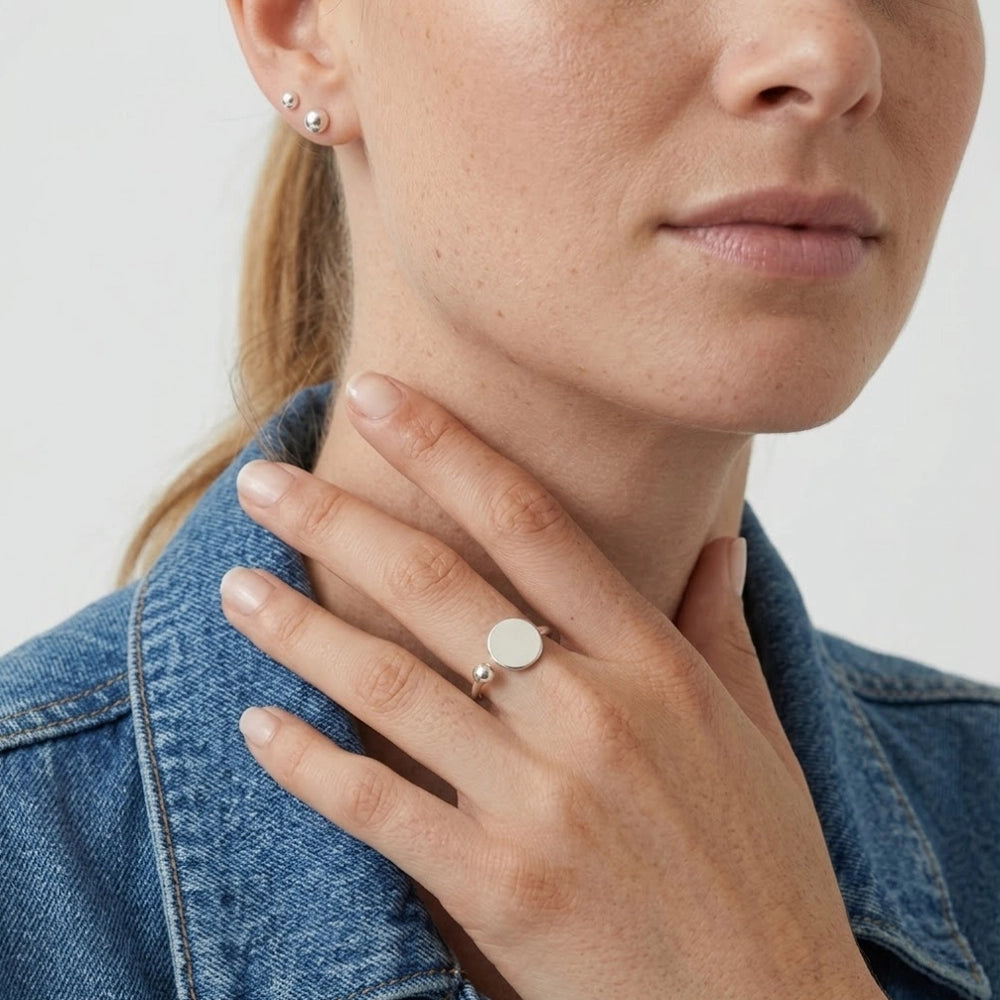 Charlie - Verstelbare ring met plaatje