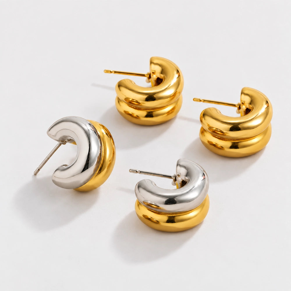 Chunky – Bold J-shaped hoops