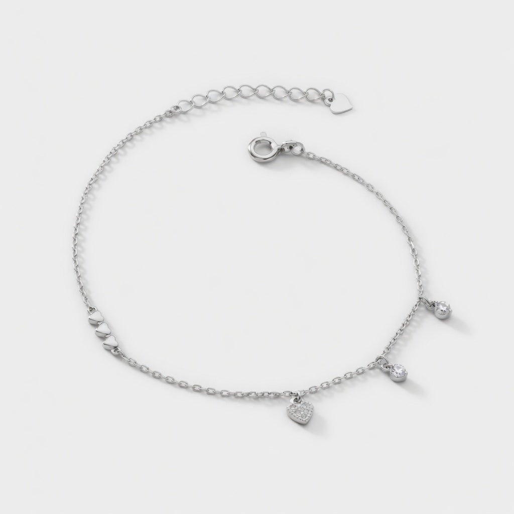Bianca - Armband mit kleinen Herzen und Steinen
