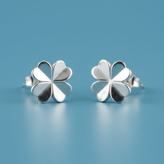 Lucky Clover - Ohrstecker mit vierblättrigem Kleeblatt