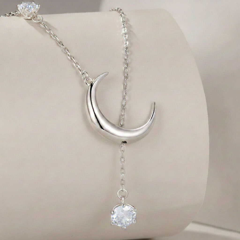 Lune - Ketting met maansikkel en stenen