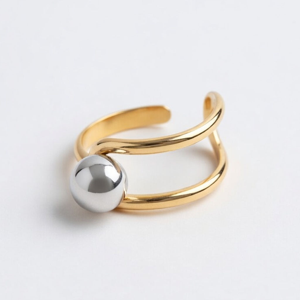Orbia - Verstellbarer Ring mit geschwungenem Design