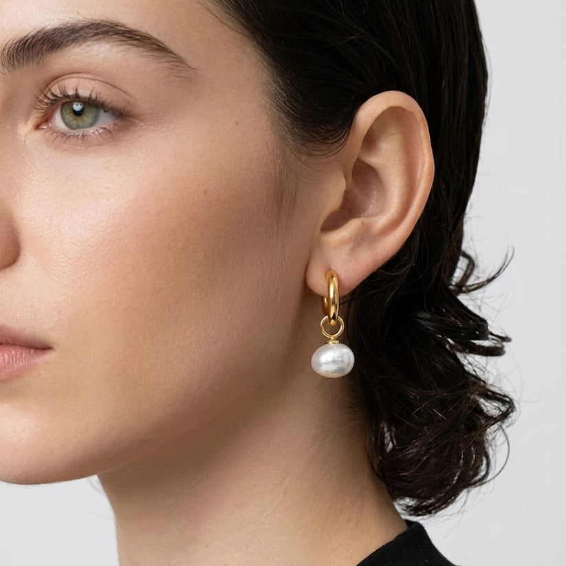 Pearly - Perlenohrringe im Vintage-Stil