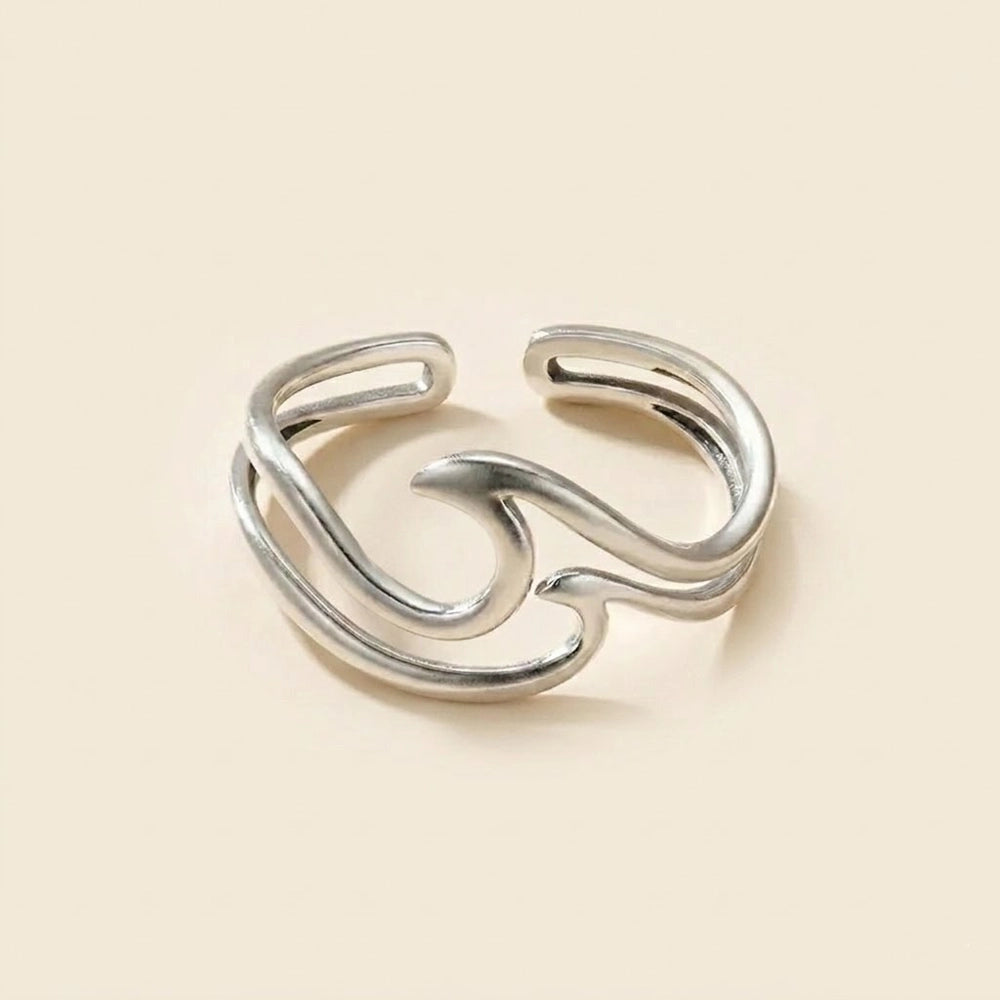 Riviera - Verstellbarer Ring mit Wellenmuster