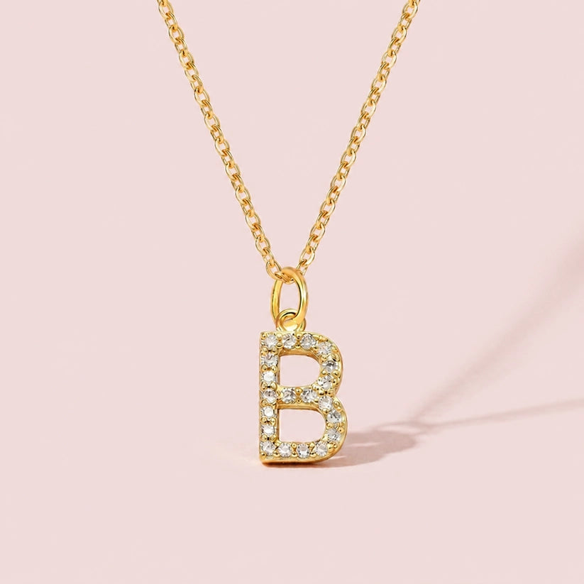 Shine Letter – Necklace with glitter letter pendant