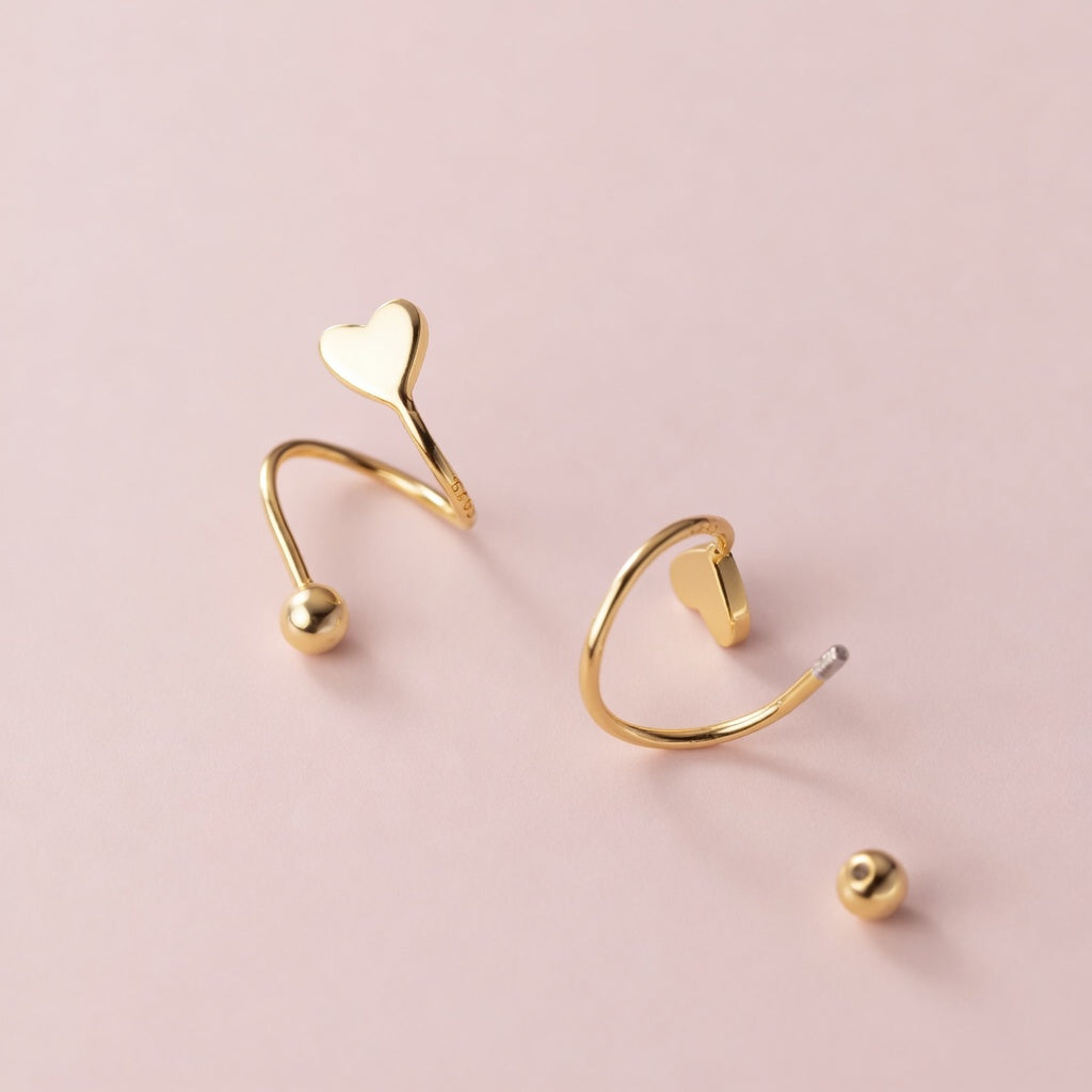 Twisted Heart & Star – Earrings with twisted design
