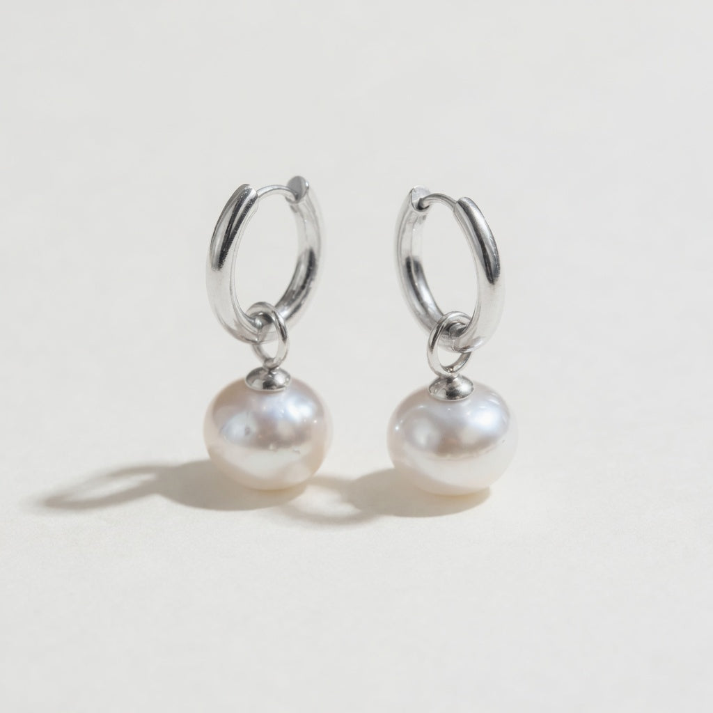 Pearly - Perlenohrringe im Vintage-Stil