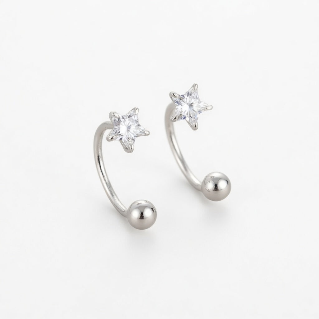 Stardust – Earrings with hook design and screw backs