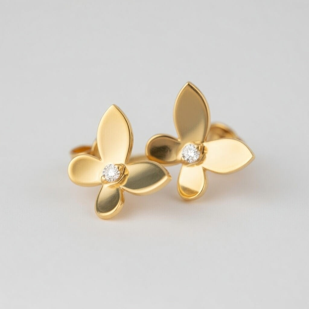 Golden Bloom - Ohrstecker mit Blumenmuster