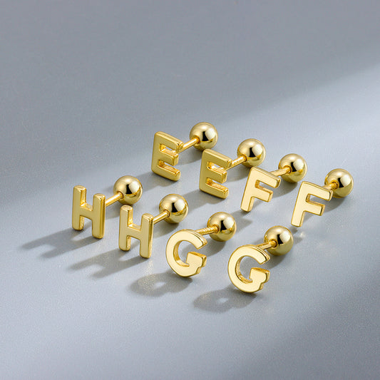 Signatur – Stud earrings with letter and screw-back