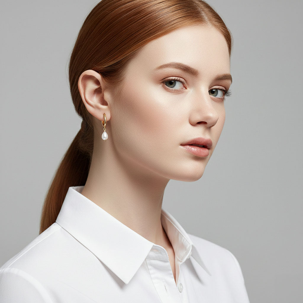 Amelie – Creolen mit Perle