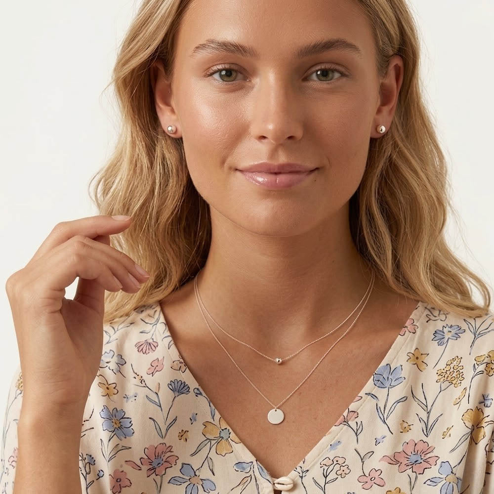 Belle - Ketting met dubbele kettingen en schijfvormige hanger