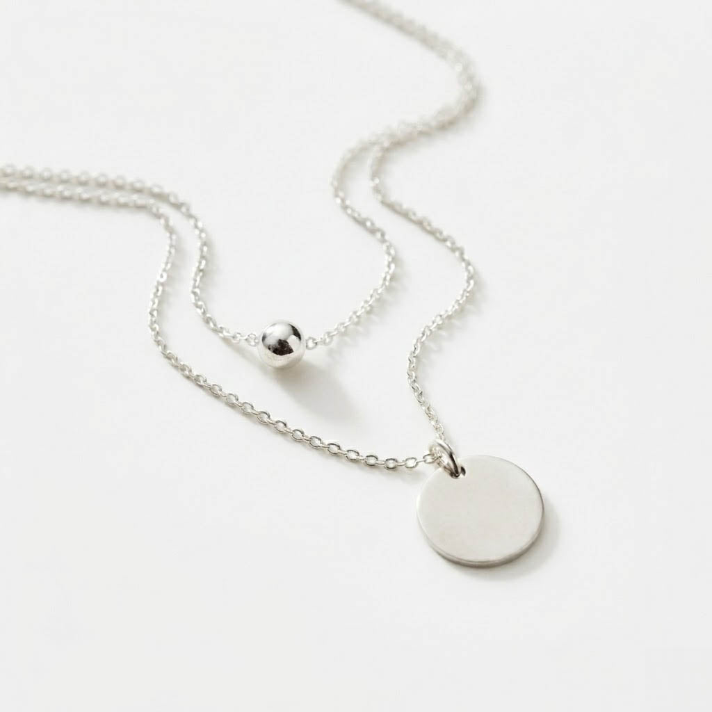 Belle - Ketting met dubbele kettingen en schijfvormige hanger