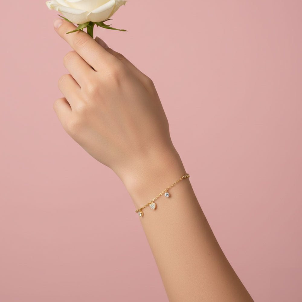 Bianca - Armband mit kleinen Herzen und Steinen