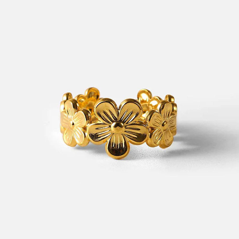 Blossom - Verstellbarer Ring mit Blumenakzent