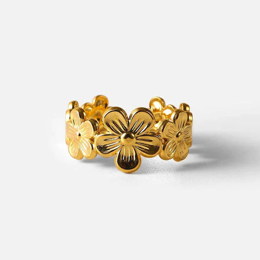 Blossom - Verstellbarer Ring mit Blumenakzent