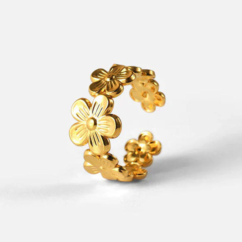 Blossom - Verstellbarer Ring mit Blumenakzent