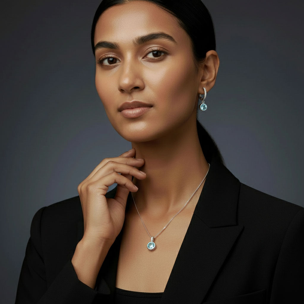 Blue Ivy - Ketting met ijsblauwe steen