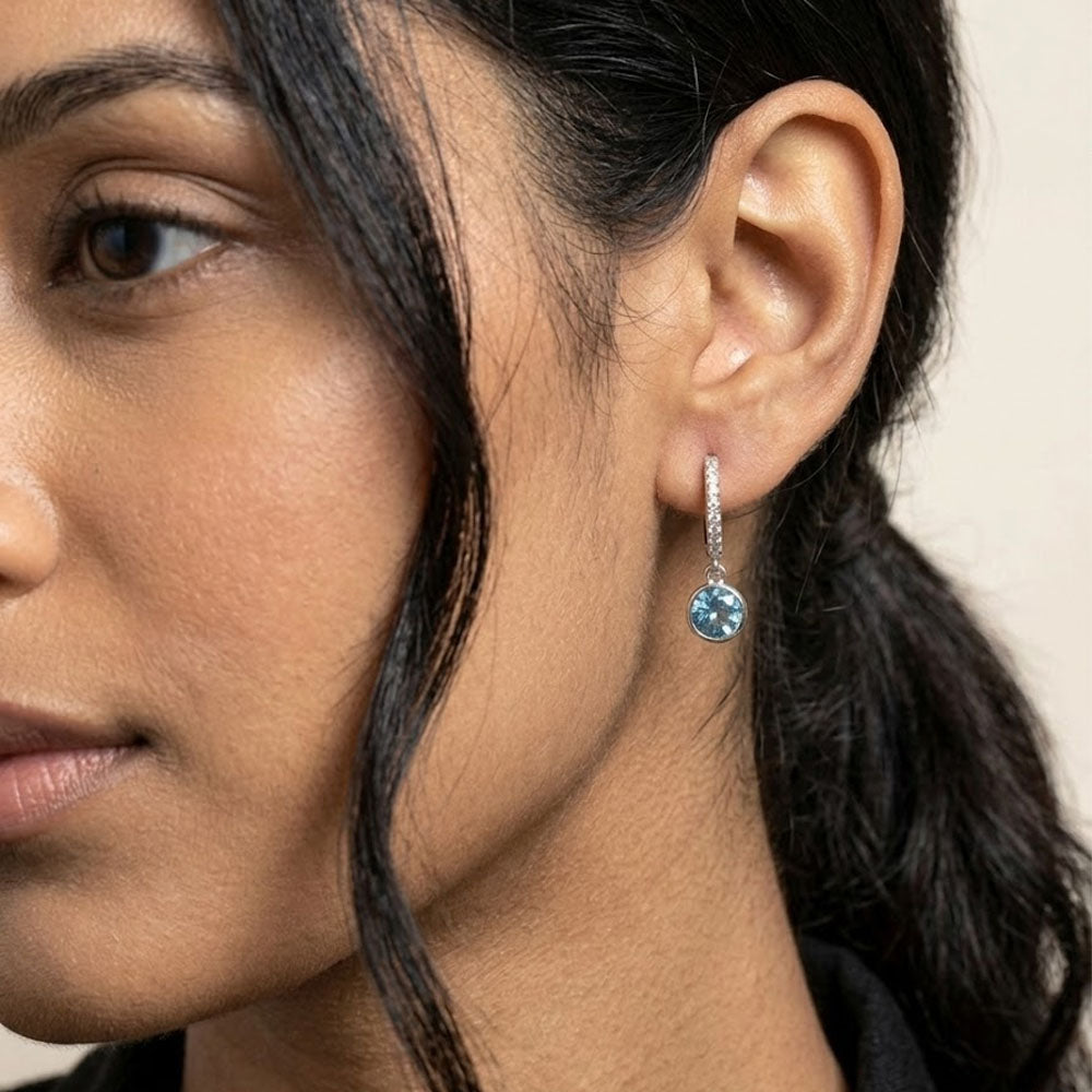Blue Ivy – Hoops with ice-blue stone
