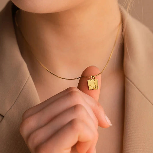 Necklace Carved Letter
