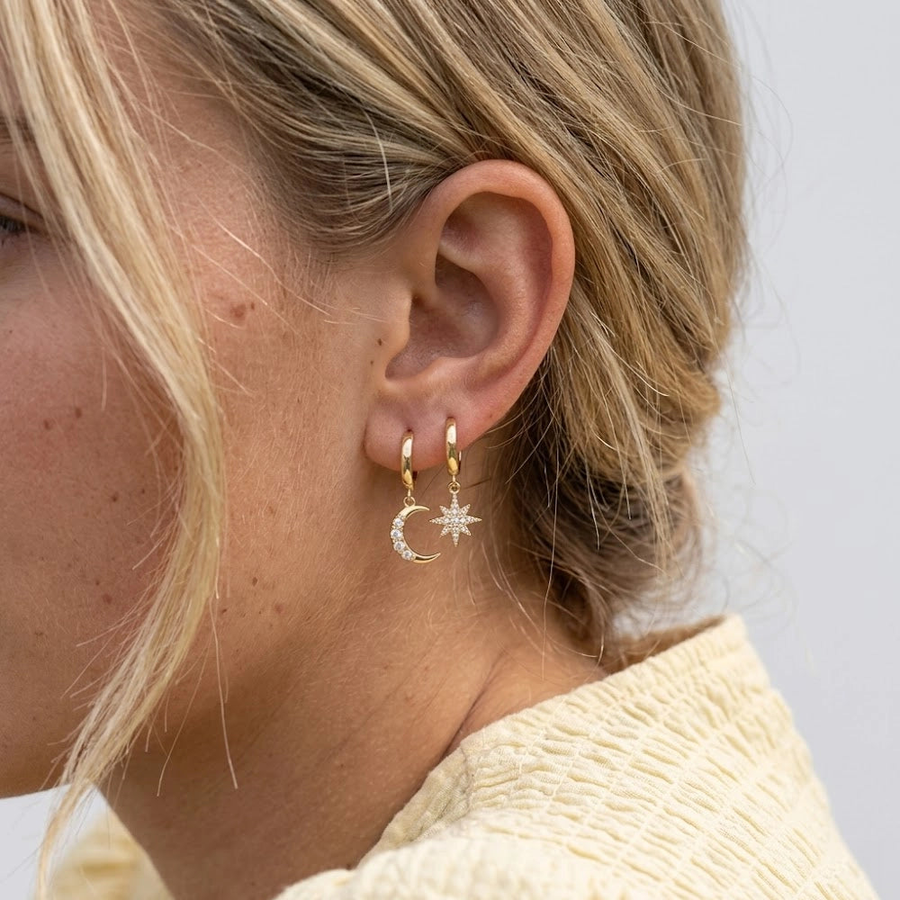 Brightness – Hoops with star and crescent moon