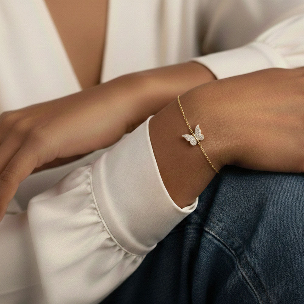 Butterfly Bliss - Armband met sprankelende vlinder