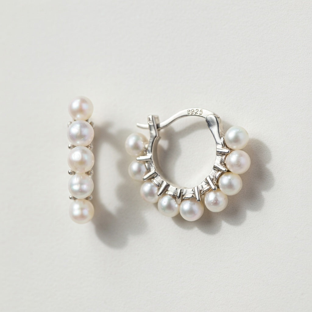 Joanna - Creolen mit Perlendetails